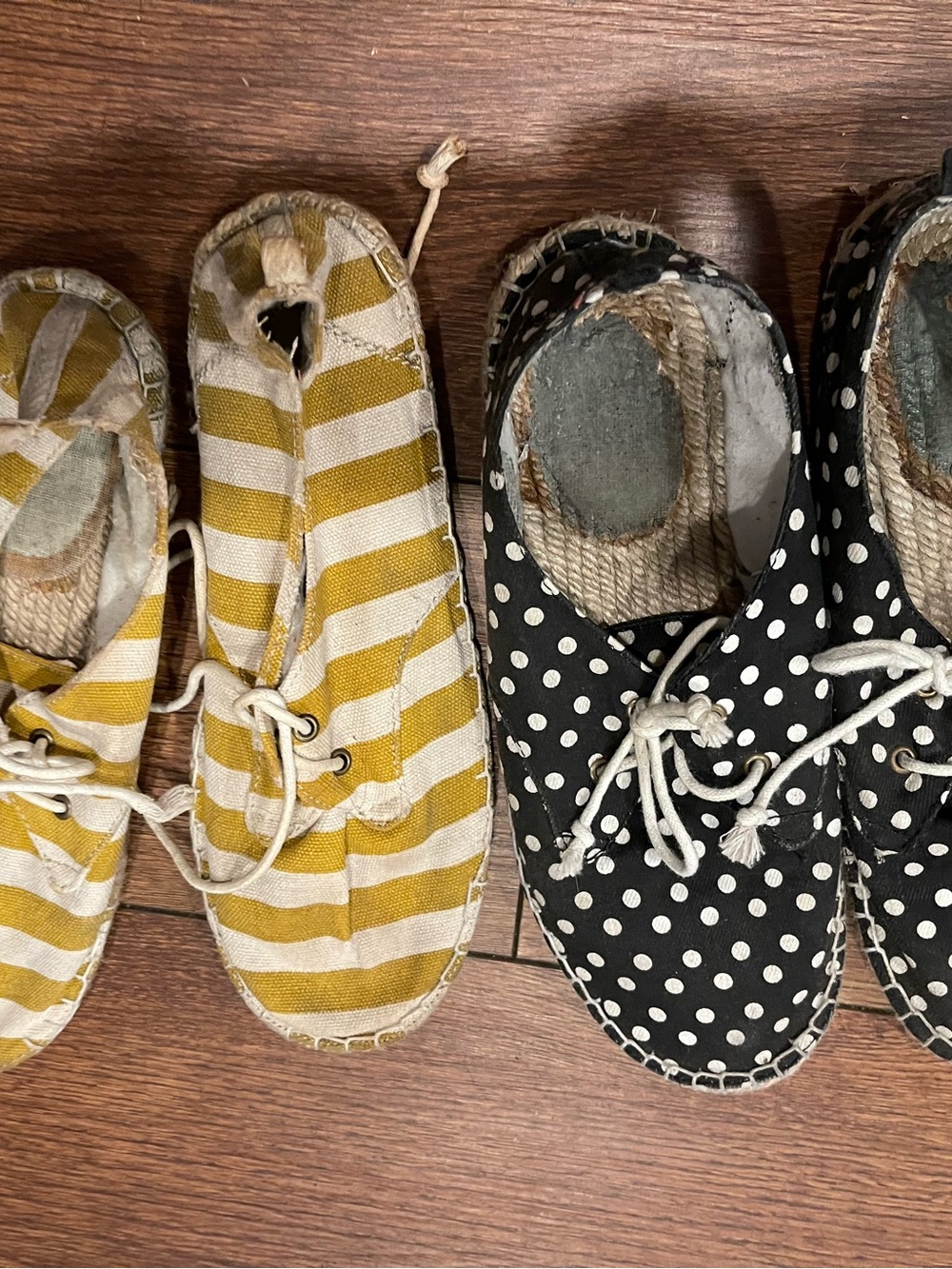 GAP 2 Espadrilles woman’s size 8- Yellow/orange Stripe & Black Polka Dot - Picture 9 of 14
